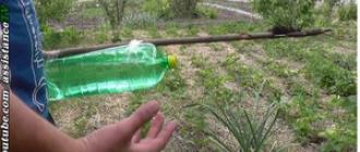 Homemade drip irrigation from plastic bottles