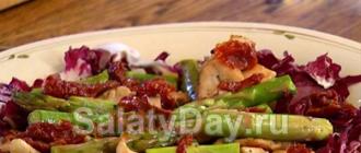 Salată italiană cu roșii uscate - rețetă foto Salată de roșii uscate Vysotskaya